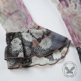 Vintage Smudge Print Mesh Leopard Print Tie-Strap Top | Gthic.com