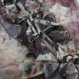 Vintage Smudge Print Mesh Leopard Print Tie-Strap Top | Gthic.com