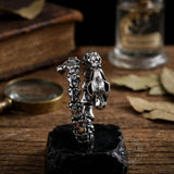 Vintage Snake Bone Stainless Steel Skull Open Ring | Gthic.com