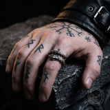 Vintage Snake Bone Stainless Steel Skull Open Ring