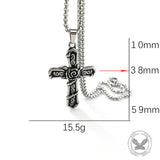 Vintage Snake Rose Cross Stainless Steel Pendant