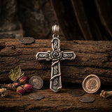 Vintage Snake Rose Cross Stainless Steel Pendant