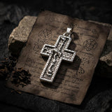 Vintage Snake Rose Cross Stainless Steel Pendant