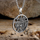 Vintage Solomon Pentagram Stainless Steel Pendant