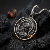 Vintage Spartan Diamond-Set Stainless Steel Pendant | Gthic.com