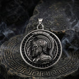 Vintage Spartan Diamond-Set Stainless Steel Pendant