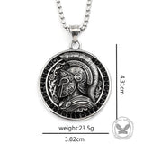 Vintage Spartan Diamond-Set Stainless Steel Pendant
