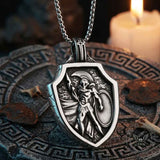 Vintage Spartan Warrior Shield Stainless Steel Pendant | Gthic.com