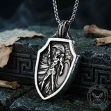Vintage Spartan Warrior Shield Stainless Steel Pendant