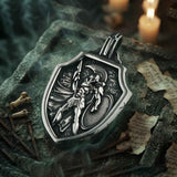 Vintage Spartan Warrior Shield Stainless Steel Pendant