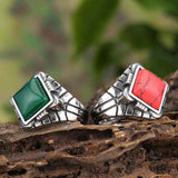 Vintage Square Gemstone Stainless Steel Versatile Ring | Gthic.com