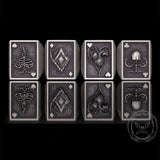 Vintage Square Skull Playing Card Sterling Silver Ring | Gthic.com