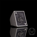 Vintage Square Skull Playing Card Sterling Silver Ring | Gthic.com