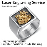 Vintage St. George Dragon Knight Slayer Stainless Steel Ring | Gthic.com