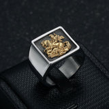 Vintage St. George Dragon Knight Slayer Stainless Steel Ring | Gthic.com