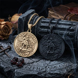 Vintage St. Michael Archangel Stainless Steel Sacred Pendant | Gthic.com