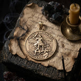 Vintage St. Michael Archangel Stainless Steel Sacred Pendant | Gthic.com