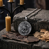 Vintage St. Michael Archangel Stainless Steel Sacred Pendant | Gthic.com