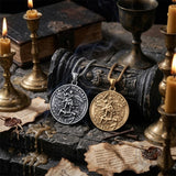 Vintage St. Michael Archangel Stainless Steel Sacred Pendant | Gthic.com