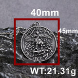 Vintage St. Michael Archangel Stainless Steel Sacred Pendant