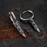Vintage Stacked Skull Bullet Stainless Steel Earrings