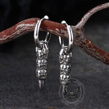 Vintage Stacked Skull Bullet Stainless Steel Earrings