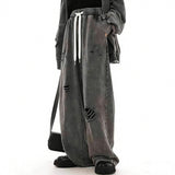 Vintage Street Washed Ripped Hooded Jacket And Pants