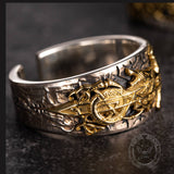 Vintage Sword Norse Dragon Sterling Silver Open Ring | Gthic.com