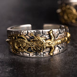 Vintage Sword Norse Dragon Sterling Silver Open Ring | Gthic.com