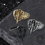 Vintage Sword Stainless Steel Skull Ring | Gthic.com