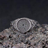 Vintage Textured Tree Stump Stainless Steel Ring