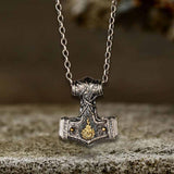 Colgante vikingo de plata de ley con martillo de Thor nórdico
