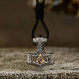 Colgante vikingo de plata de ley con martillo de Thor nórdico