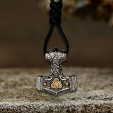 Colgante vikingo de plata de ley con martillo de Thor nórdico
