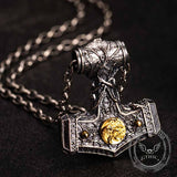 Colgante vikingo de plata de ley con martillo de Thor nórdico