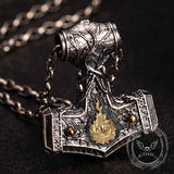 Colgante vikingo de plata de ley con martillo de Thor nórdico