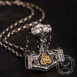 Colgante vikingo de plata de ley con martillo de Thor nórdico