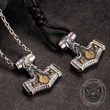 Colgante vikingo de plata de ley con martillo de Thor nórdico