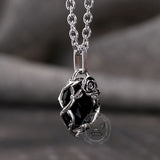 Vintage Thorn Rose Gemstone Stainless Steel Pendant