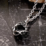 Vintage Thorn Rose Gemstone Stainless Steel Pendant