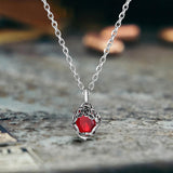 Vintage Thorn Rose Gemstone Stainless Steel Pendant | Gthic.com