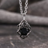Vintage Thorn Rose Gemstone Stainless Steel Pendant