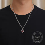 Vintage Thorn Rose Gemstone Stainless Steel Pendant | Gthic.com