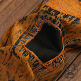 Vintage Tie-Dye Distressed Biker Straight Jeans | Gthic.com