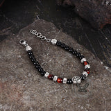 Vintage Tiger Eye Cross Stainless Steel Beaded Bracelet