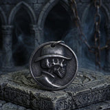 Vintage Top Hat Skull Stainless Steel Round Pendant | Gthic.com