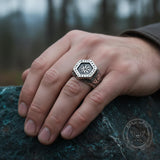 Vintage Tree of Life Vegvisir Rune Stainless Steel Viking Ring | Gthic.com