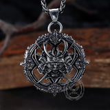 Vintage Turntable Samurai Demon Stainless Steel Pendant | Gthic.com