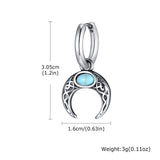 Vintage Turquoise Moon Stainless Steel Hoop Earrings