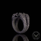 Vintage Two-Headed Snake Zircon Sterling Silver Ring